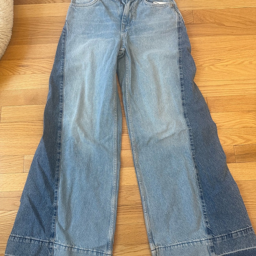 Zara Denim Wide Leg Jeans in Light Blue